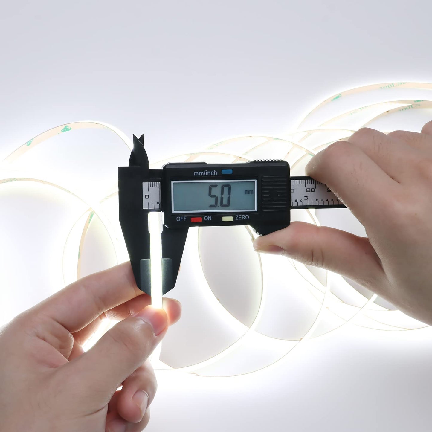 Topai Cob 5Mm Led Strip Light, 16.4Ft Cool White 6000K, High Density, Flexible, 5Mm Width, Cuttable For Home Diy Projects