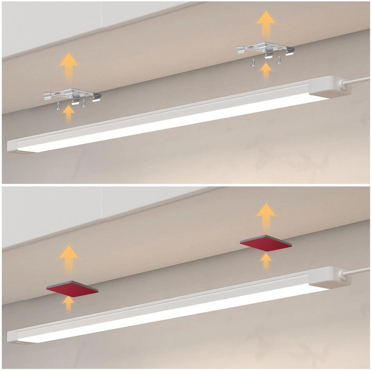 2Pcs 16 Inch Under Cabinet Lights With Hand Wave  Under Counter Lighting 5000K Cold White Dimmable Plug And Play Led Lights For Kitchen Cabinet  Cupboard  Closet  Desk