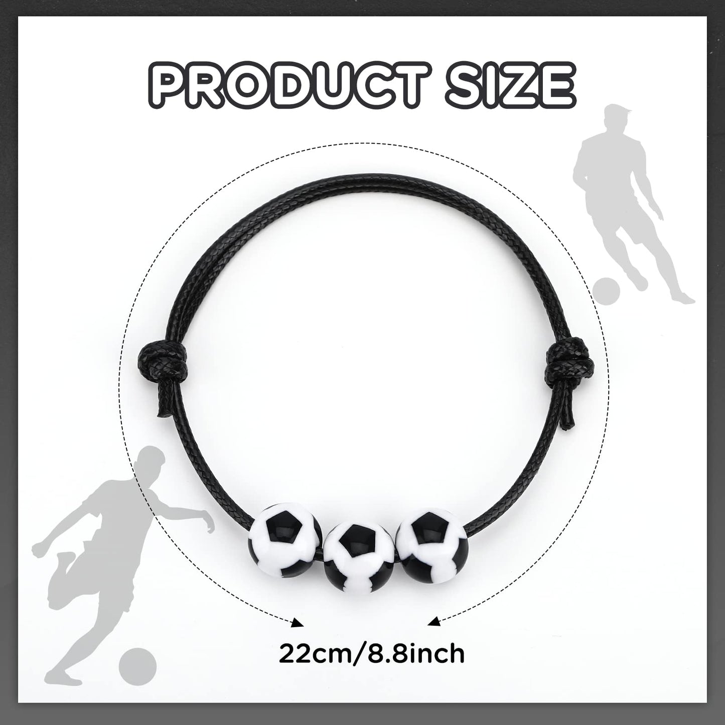 20 Pcs Soccer Charm Bracelets Soccer Party Favors Wristbands Soccer Beads Bracelet Adjustable Inspirational Sports Ball Accessor