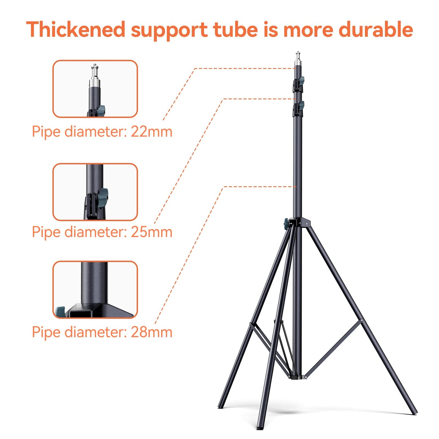 Cisian 13ft Heavy Duty Light Stand Photography Tripod,160inch/4M Light Stand Photography High Sports Tripod with 1/4” Screw for Studio LED Light,DSLR Camera,Sports Camera Professional