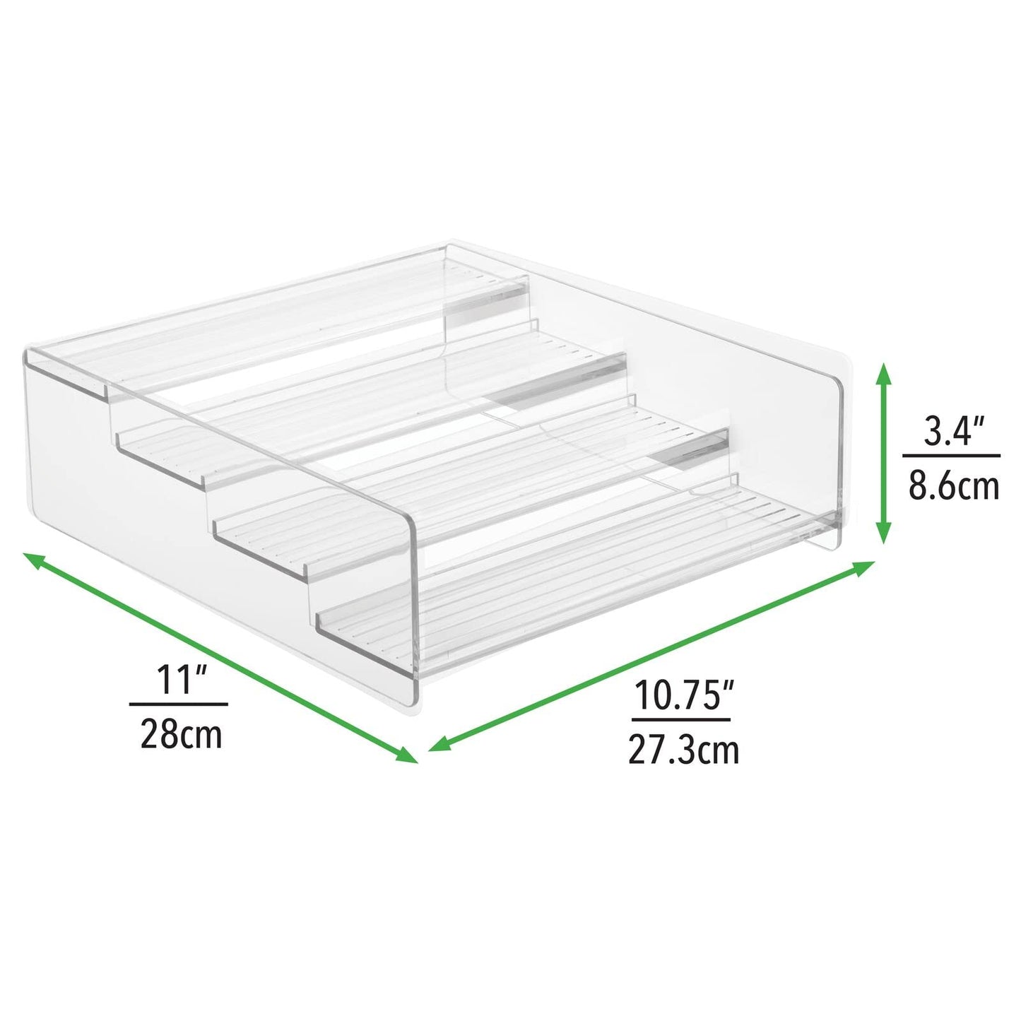 mDesign Plastic Bathroom Storage Organizer Shelf for Cabinet, Vanity, Countertop - Holds Vitamins, Supplements, Medicine Bottles