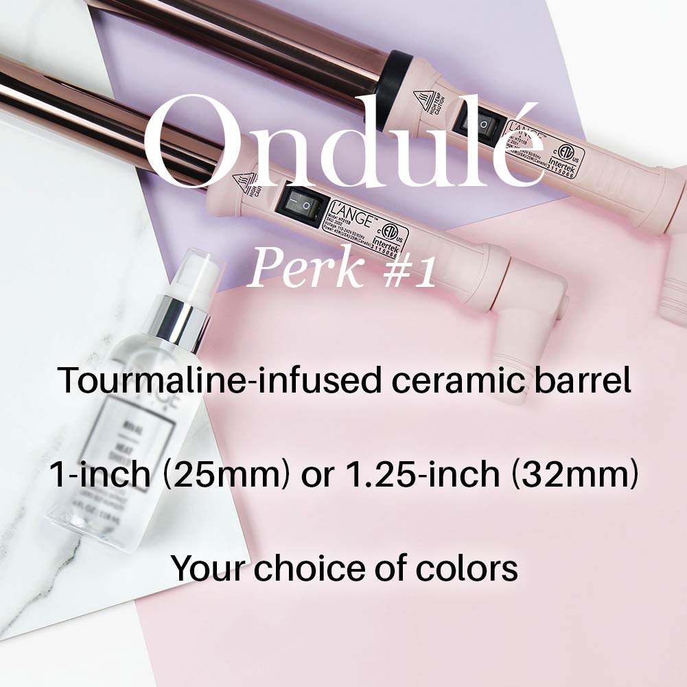 L'ANGE HAIR Ondul   25 MM Ceramic Curling Wand | Professional Hot Tools Curling Iron 1 Inch | Salon Hair Styling Wands for Beach