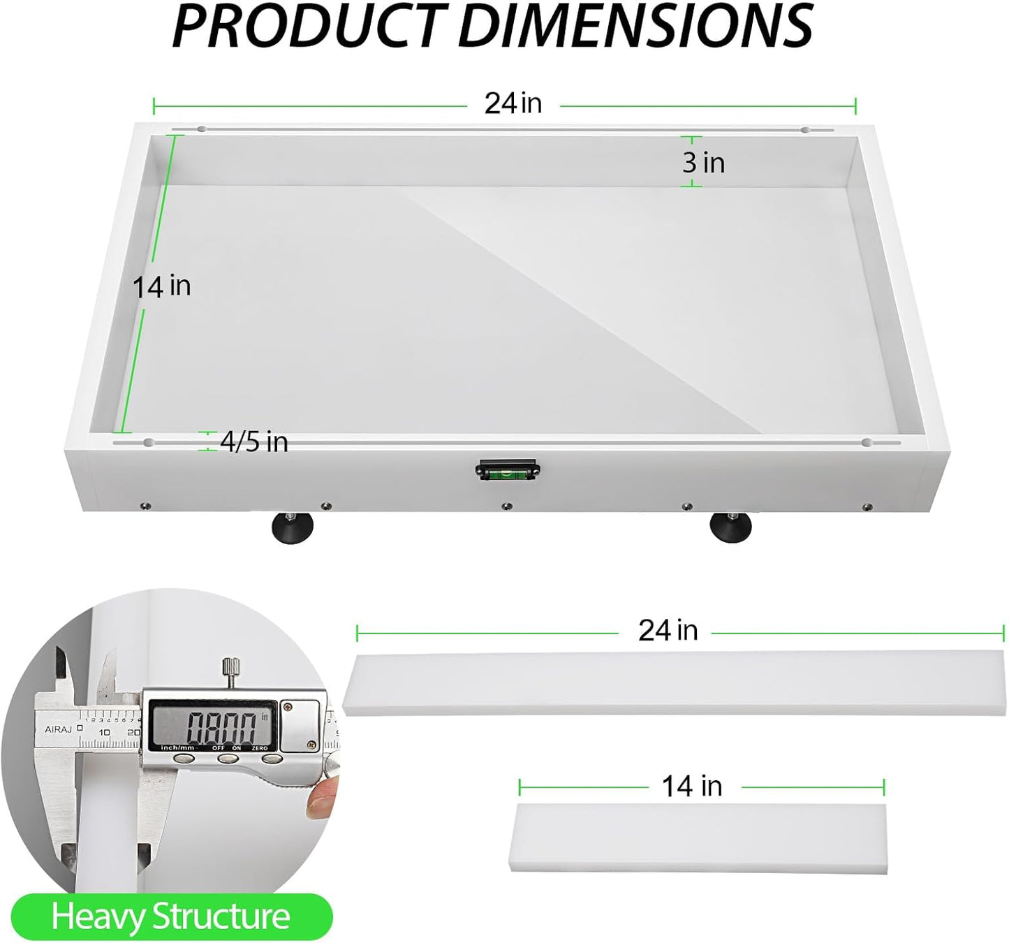 Large Reusable Epoxy Resin Mold 24×14×3 Adjustable Clamping System – Ideal Resin Molds for Coffee Tables, Trays, Cutting Boards & DIY Projects