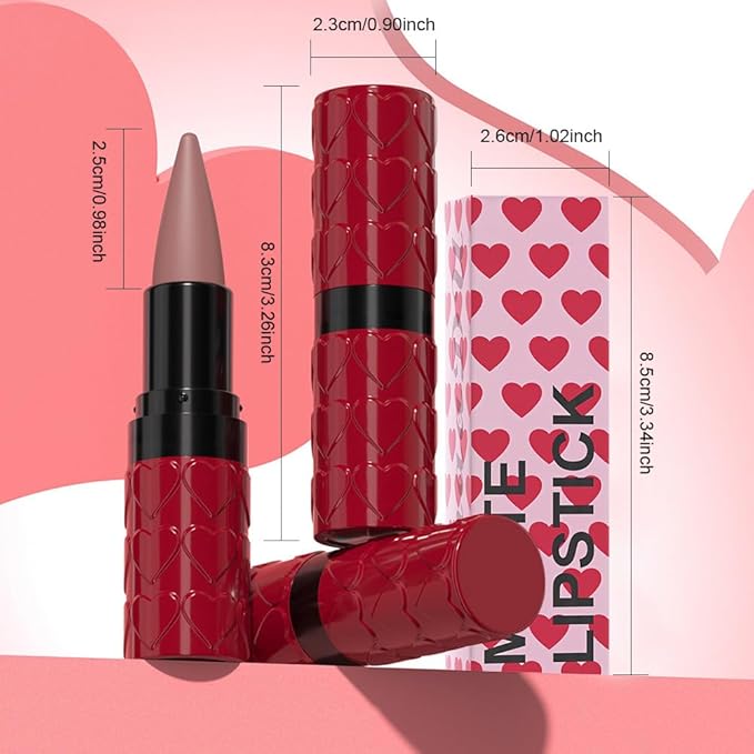 Taupe Brown Gradient Matte Lipstick Crayon Lip Liner pencil,Crayon Form and Cone Tip 2-in-1 Lip Liner and Lipstick Lip Combo Set Achieve Flawless Contour Gradual Ombre Effect lip Pencil for Old Women
