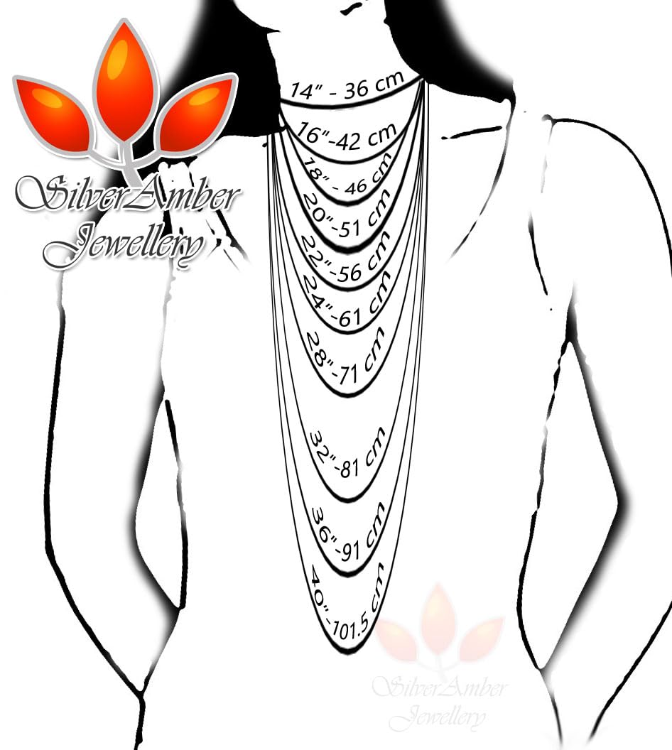 SilverAmber Jewellery UK - 925 Sterling Silver 22 Inch Delicate Italian Classic Round Snake - 0.7 mm Chain Necklace - GCH01022