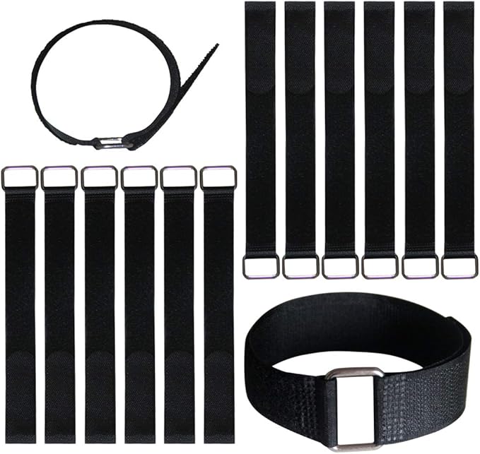 VIGAER 12 inch Reusable Fastening Cable Straps - Hook and Loop Fixing Straps - 12 Pack