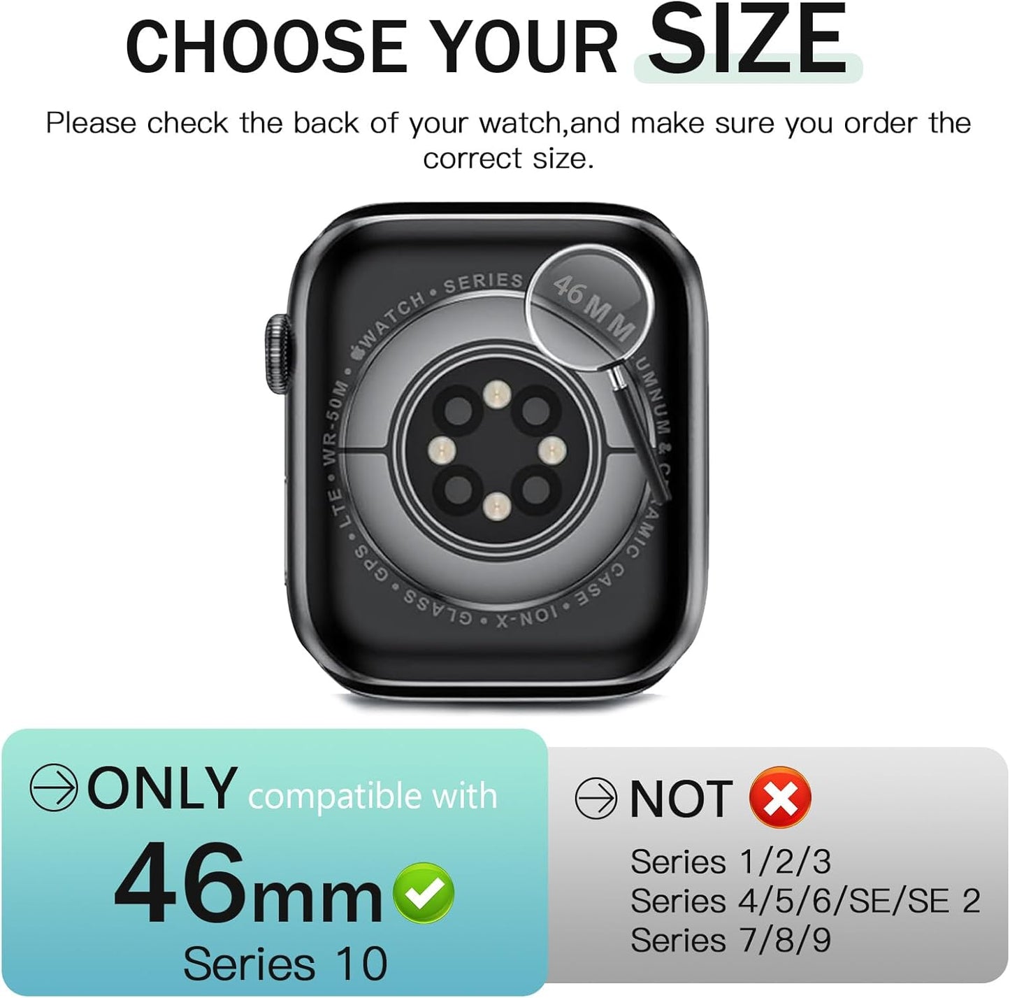 JR.DM 46mm 2 Pack Hard PC Case with HD Tempered Glass Screen Protector for Apple Watch Series 10/11 (2025), Guard Bumper Full Coverage Protective Anti-Scratch Face Cover for iWatch, Black+Clear