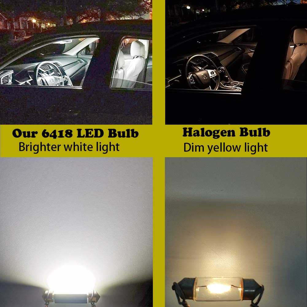 Xinyang 2Pcs 6418 Led Car Bulb 36Mm Festoon 16-Smd 4014 Chipsets White For Interior Dome License Plate Lights