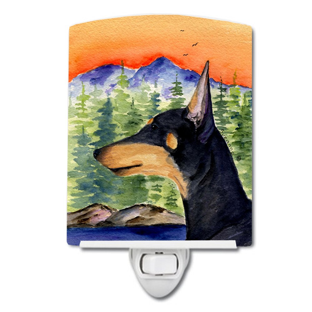 CarolineS Treasures Ceramic Night Light, Manchester Terrier, 6X4X3, Ul-Certified For Bedroom, Bathroom, Nursery, Multicolor
