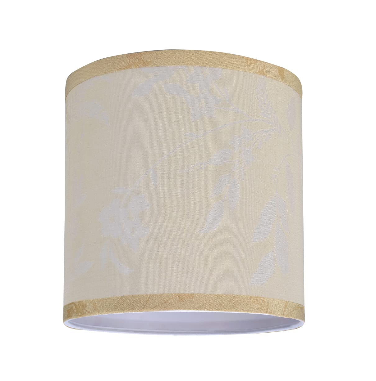 Aspen Creative Drum Lamp Shade, Faux Silk, Beige, 8in x 8in x 8in, Model 31052A