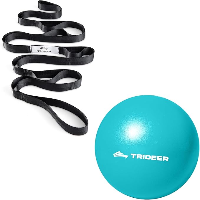 Trideer 9-inch Pilates Ball&Stretching Strap Yoga Strap