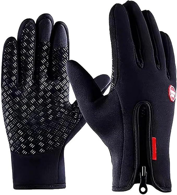 Solana Gear Thermo Gloves, Windproof Cold Weather Motorcycle Riding Bicycle Cycling Hiking Touch Screen Anti-Slip Winter S...