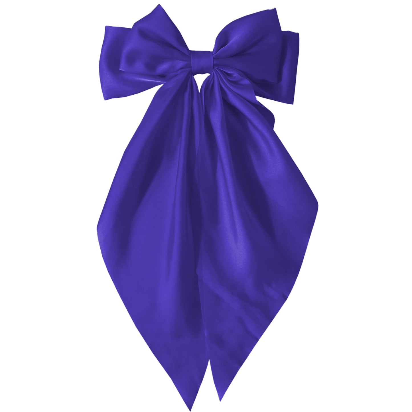 Hair Bows for Women Girls - Silky Satin Bow Hair Clip with Long Tail Ribbons - Halloween Hair Accessories (Purple,1Pcs)