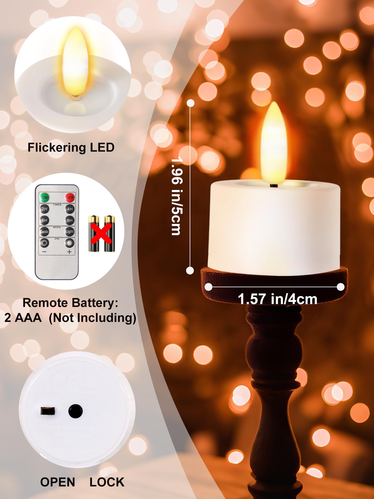 Rechargeable Flameless Tea Lights Candles with Timer Romote, 1.5"x 1" Small Votive Candle Battery Operated, Electric LED Candles for Wedding Centerpiece Table Decor Halloween Christmas (12 Pack)