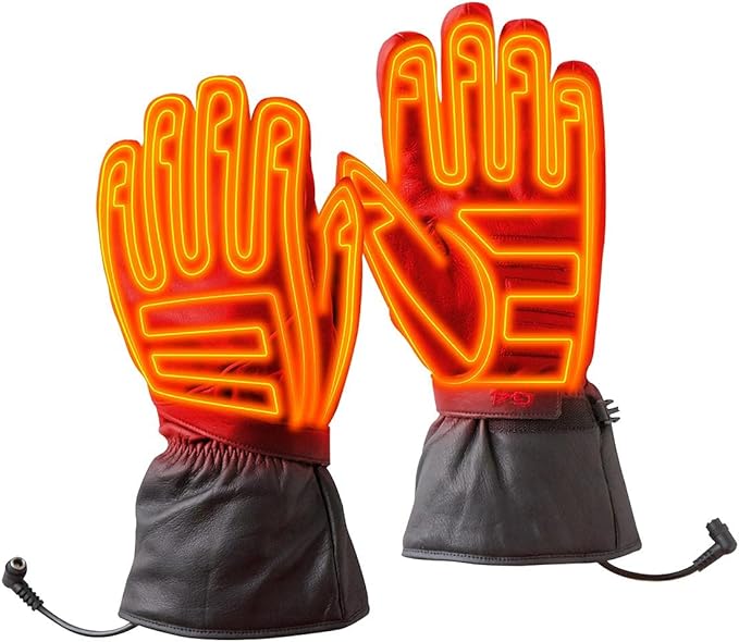 Gerbing Men's G4 12V Heated Gloves for Motorcycle, Leather, Water-Resistant
