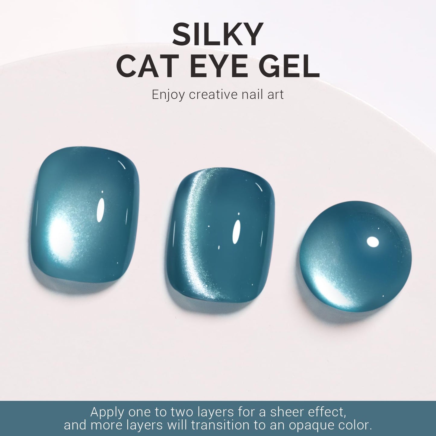 MelodySusie Silky Cat Eye Gel Nail Polish, Mermaid Blue Glitter Holographic Magnetic Nail Polish with Magnet, 0.5 Fl Oz UV Nail