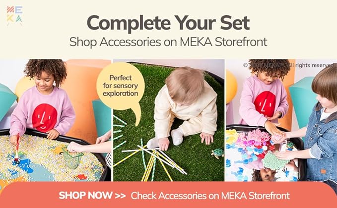 MEKA Tuff Tray for Sensory Play, Sensory Tray for Kids, Toddler Water Table, Tuff Spot Sensory Bin for Toddlers (Grey, Small (28" x 28"))