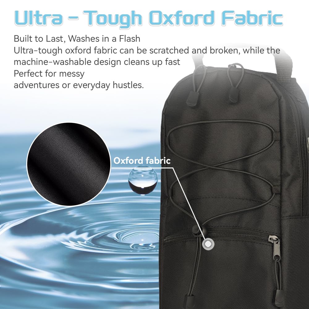 Portable Oxygen Tank Backpack for A, B(M6), C(M9), M2, Ml6, M7 Size Oxygen Cylinders, Durable Oxford Material with Chest Strap & Four Outlet Holes, Wheelchair Bag for Travel, Storage & Carry
