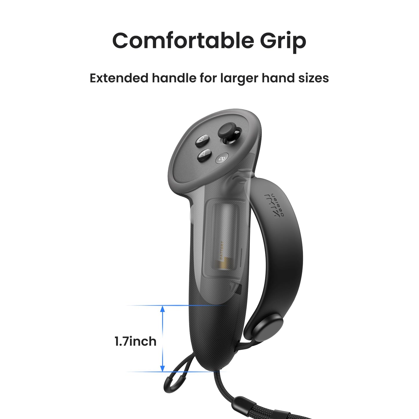 KIWI design G4 Max Extended Controller Grips Compatible with Oculus/Meta Quest 3/3S, Suitable for Larger Hand