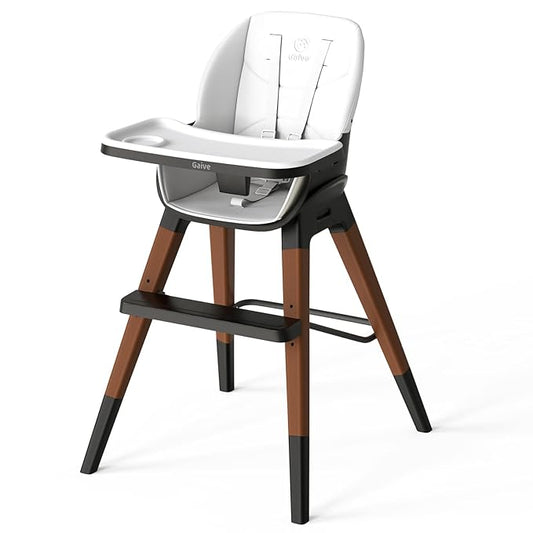 8 in 1 Convertible Wooden High Chair, Adjustable Baby High Chair for Babies and Toddlers with Tray, Easy to Clean, Grow with Family|Booster|Learning Table|High Stool
