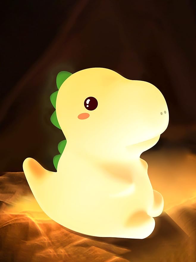 Cute Kids Night Light Night Lamp Night Lights for Kids Bedroom Toddler Baby Portable Silicone Battery Led Nightlight Nursery (Dinosaur)