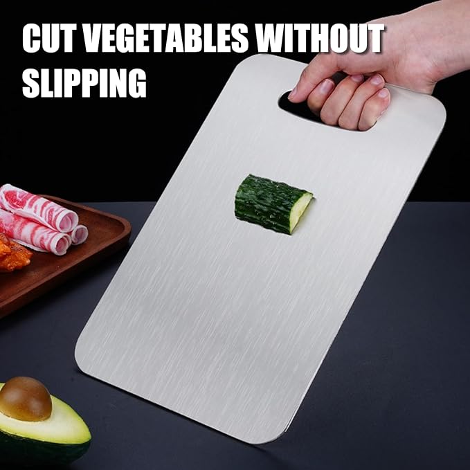 Titanium Cutting Board - 2025 New Upgrade 100% Pure Titanium Cutting Boards for Kitchen Double Sided Titanware Cutting Board,Hygiene Durable Dishwasher Safe Chopping Board(16x10)