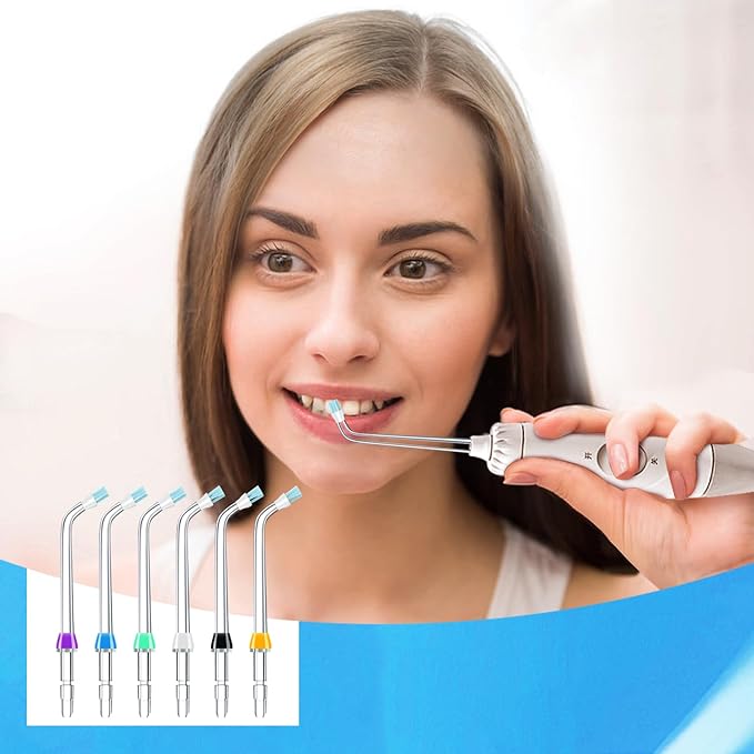 Replacement Tips for Waterpik Water Flosser, Plaque Seeker Replacement Tips Compatible with Waterpik Water Flossers, Plaque Remove Brisles Tips(6-Pack)