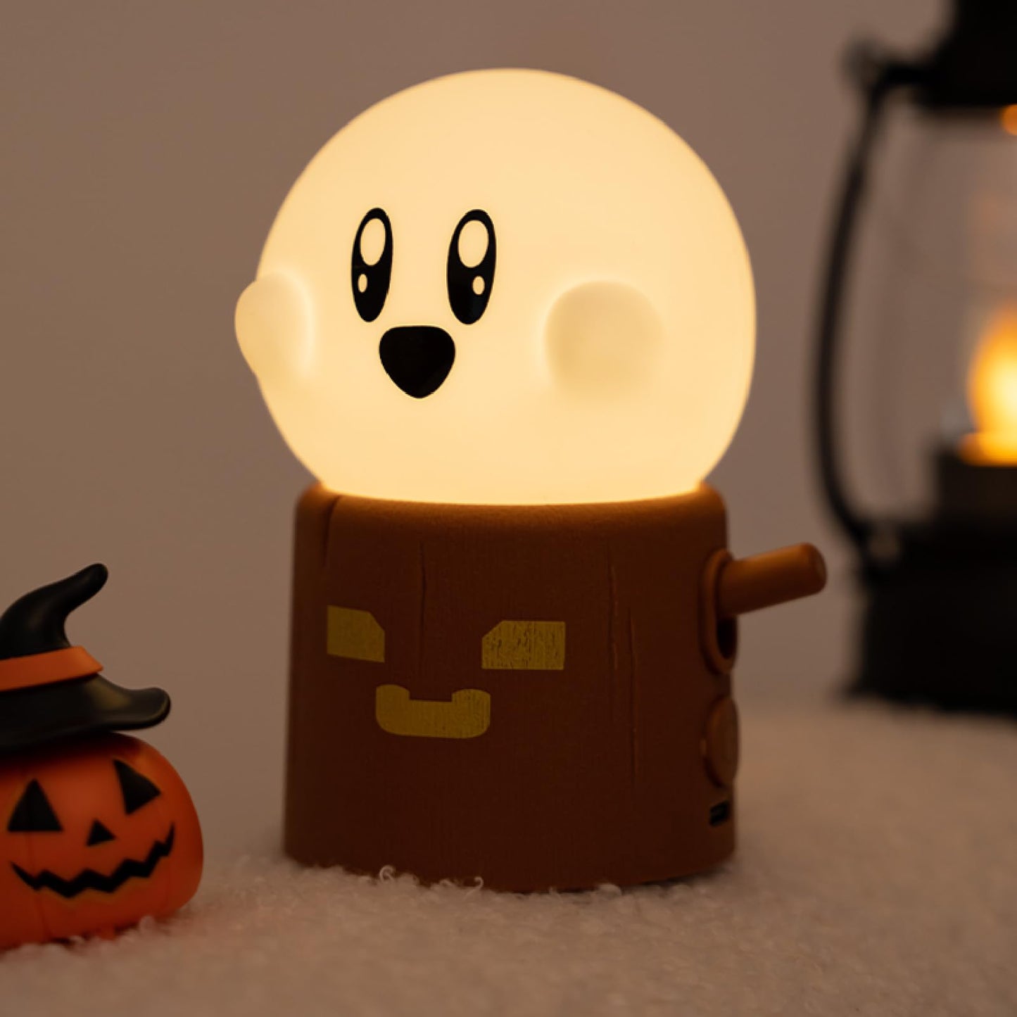 Deogos Ghost Campfire Night Light  Small Ambient Lamp  Cute Night Light  2 Modes/Rechargeable/Cordless/Dimmable Brightness  Warm Lamps For Kids Sleep Buddy  Work/Study Buddy  Gift