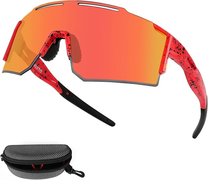 IX INOXTO Sports Sunglasses for Men Women Cycling Sunglasses Lightweight TR90 Frame UV400 Protection Goggles for Baseball Run