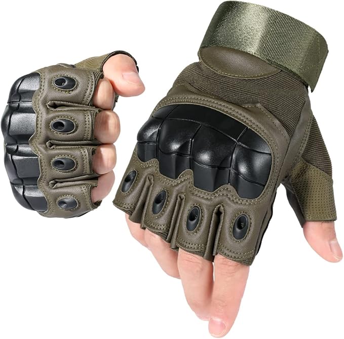 WTACTFUL Tactical Fingerless Gloves for Motorbike Motorcycle Cycling Climbing Hiking Hunting Gloves