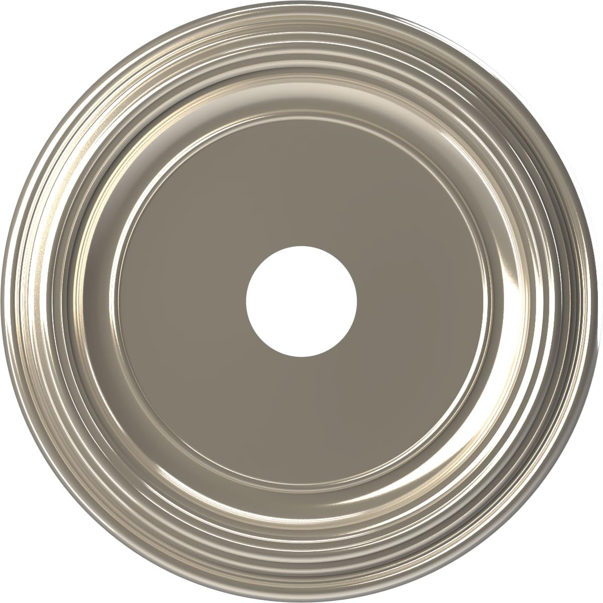 19Od X 3 1/2Id X 1 1/2P Traditional Thermoformed Pvc Ceiling Medallion (Fits Canopies Up To 11 1/2), Bright Coat Chrome
