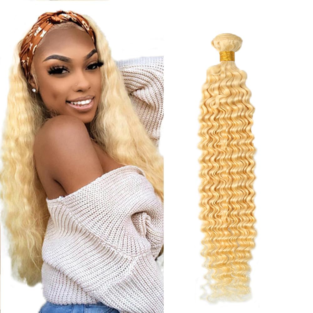 Lagalaga Bundles Human Hair 24 26 28 Inch Water Wave Blonde 613 Human Hair Bundles Unprocessed Brazilian Virgin Hair Quick Weave