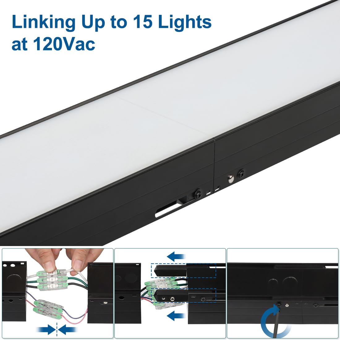 Dakason 4Ft Linkable Led Linear Light  40W Billiard Pool Table Lighting  Commercial Linear Lighting Fixture For Office  4 Led Tube Lights For Warehouse  3Cct  Dimmable 1Pack