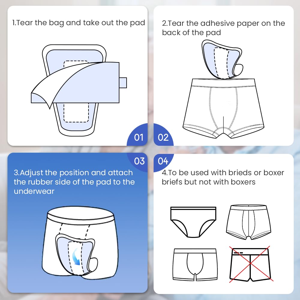 TIEJIANDAN Deodorizing Incontinence Pads for Men,Professional Urine Shields Daytime&Overnight 3.5/7 Fl Oz,Mens Pads for Leakage 3 Boxes of 12,Odor Control&Disscreet Leakage Protection Guards IP001