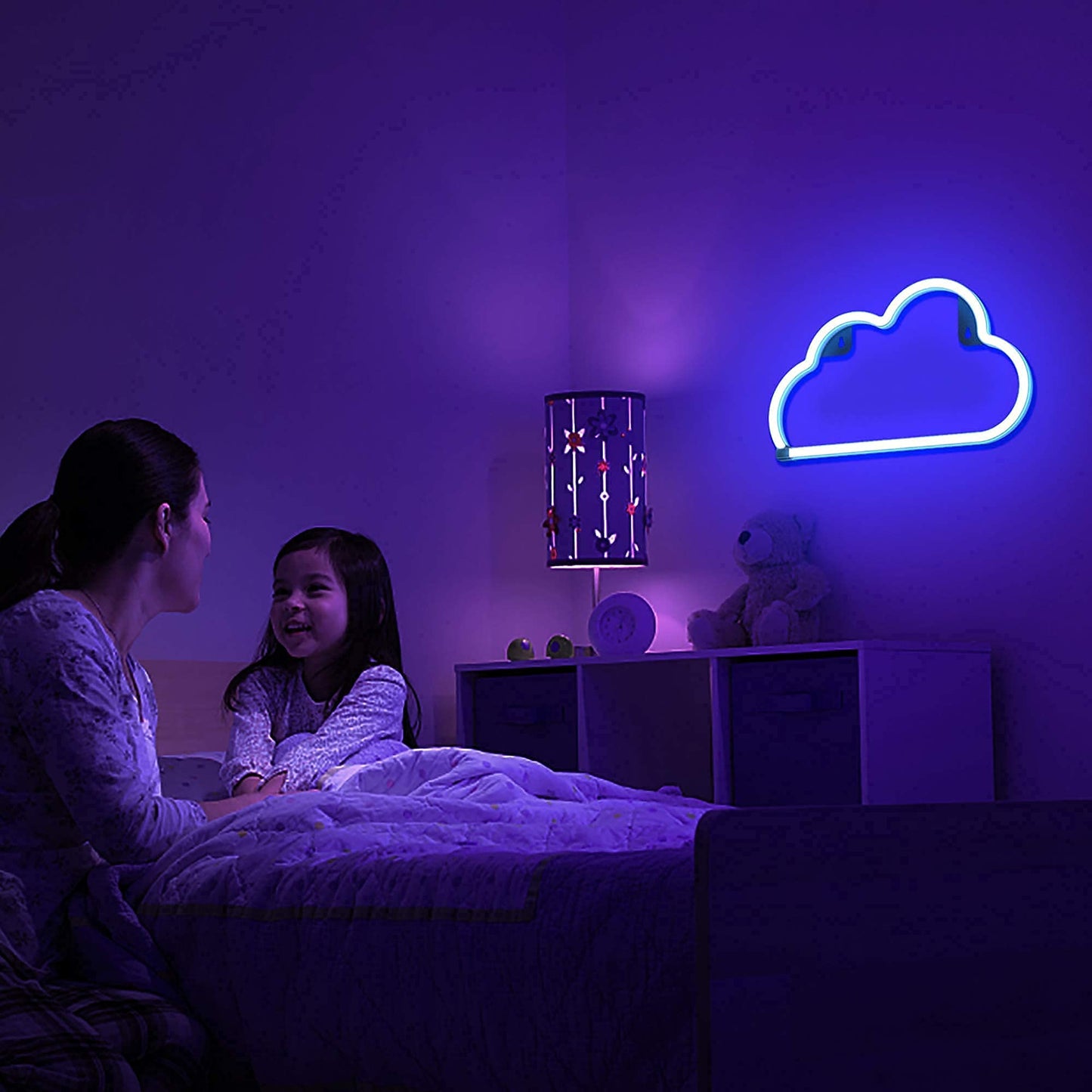 Lumoonosity Cloud Neon Sign - Usb Powered Blue Led Light For Wall Decor, Aesthetic Bedroom & Gaming Room - Model Nscloud