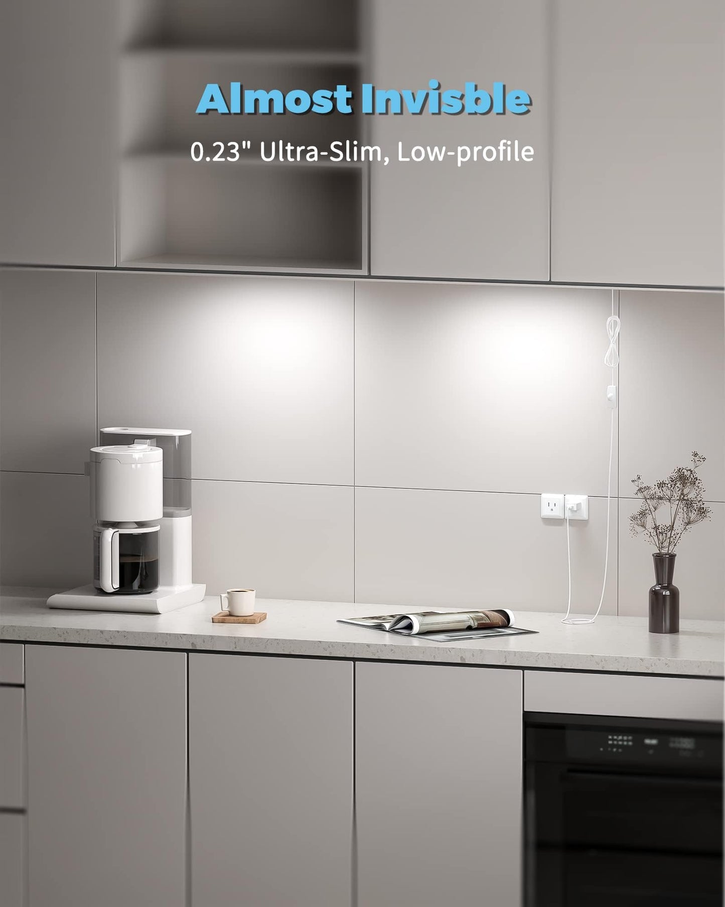 Asoko Home Dimmable Wired Under Cabinet Lighting - 2 Pack Of 12-Inch Warm White 3000K Linkable Usb Led Lights For Kitchen  Desk  Sink  And Workbench