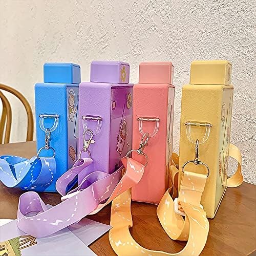 Blue Lightning Travel Water Bottle with Straw Birthday Gift Cup Picnic Cup Ice Travel Mug with Strap (lightning blue, 450 ml)