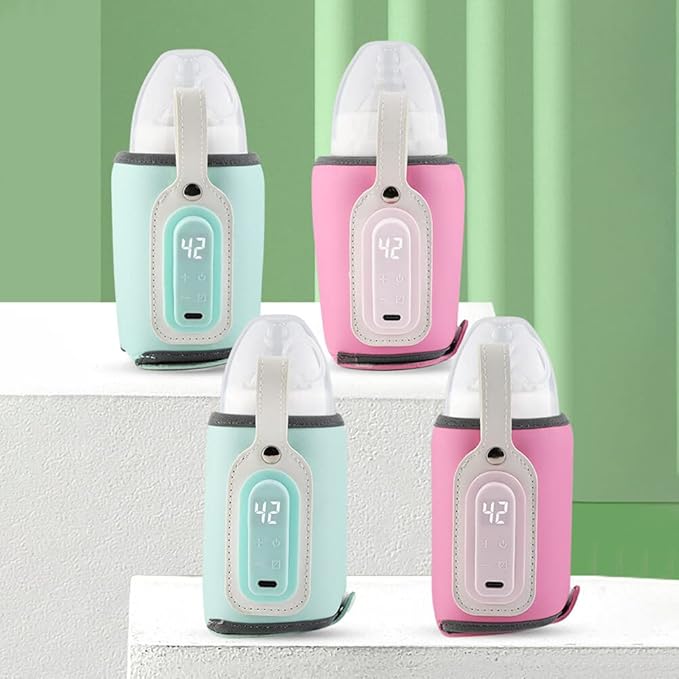 Baby Bottle Keep Warmer,Portable Travel Mug Milk Heater Thermostatic Bottle Cover Milk Bottle Heating Warmer Multifunction Thermostatic Bottle Sleeve with Tpye-E Cable for Coffee Tea,Blue