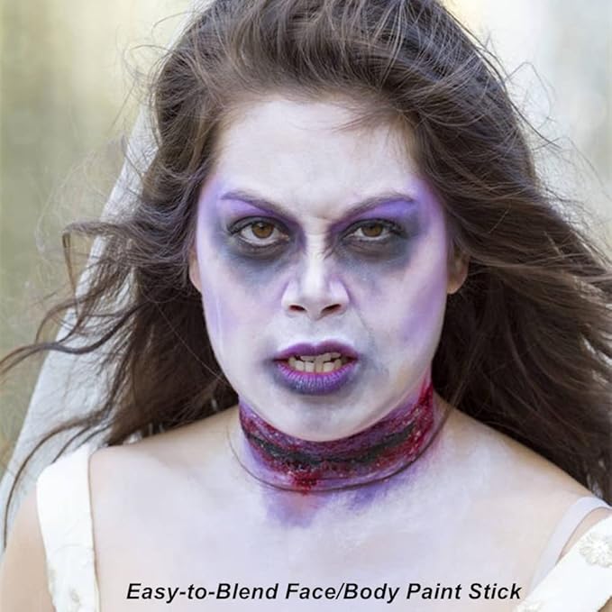 Mysense Light Purple Face Body Paint Stick, Purple Eye Black Stick Baseball Softball Football, High Pigment Body Painting Cream Blendable Stick for Halloween SFX Ursula Costume Cosplay Party Makeup