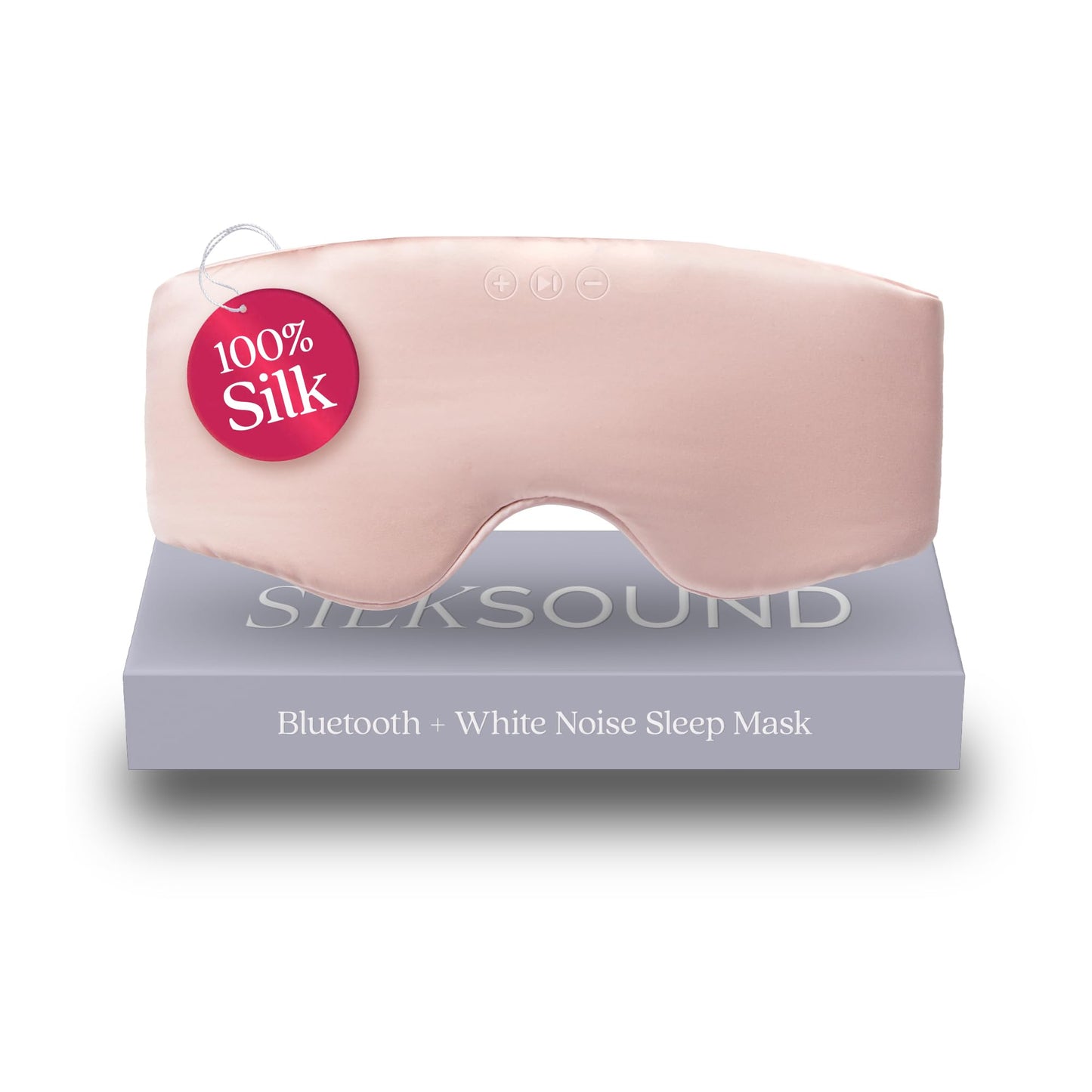 SilkSound 100% Mulberry Silk Bluetooth Sleep Mask, Skin-Friendly Sleeping Eyemask with Bluetooth Headphones, Sleep Gifts for Women, Silk Eye Mask Headband Headphones for Sleeping Side Speakers