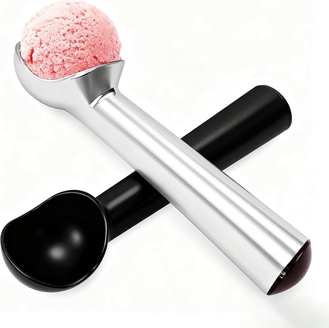 2 Pack Ice Cream Scoops with Comfortable Handle - Professional Ice Cream Scoops for Gelato, Sorbet, Cookie Dough, Melon and Frozen Yogurt