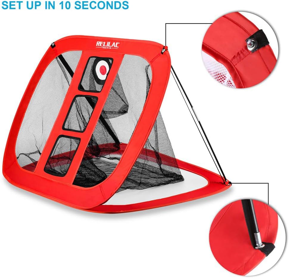 Pop Up Golf Chipping Net - Indoor/Outdoor Golfing Target Accessories for Backyard Accuracy and Swing Practice - Gifts for Men, Dad, Husband, Women, Kid, Golfers