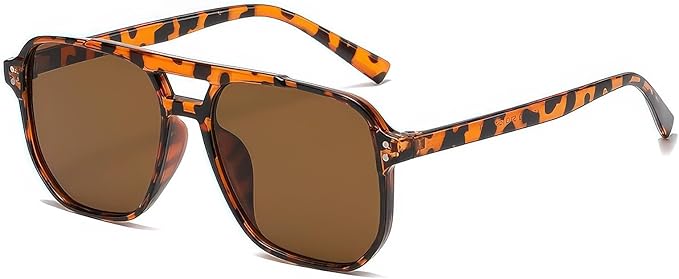 boqopod Retro Square Aviator Sunglasses Women Men UV400 Vintage Trendy Rivet Narrow Frame Sun Glasses SG97113