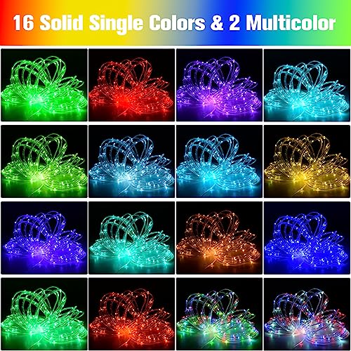 Nazuwke 99Ft LED Rope Lights Outdoor, 18 Colors Changing Fairy String Light Plug in with Remote, IP68 Waterproof 300 LEDs ...