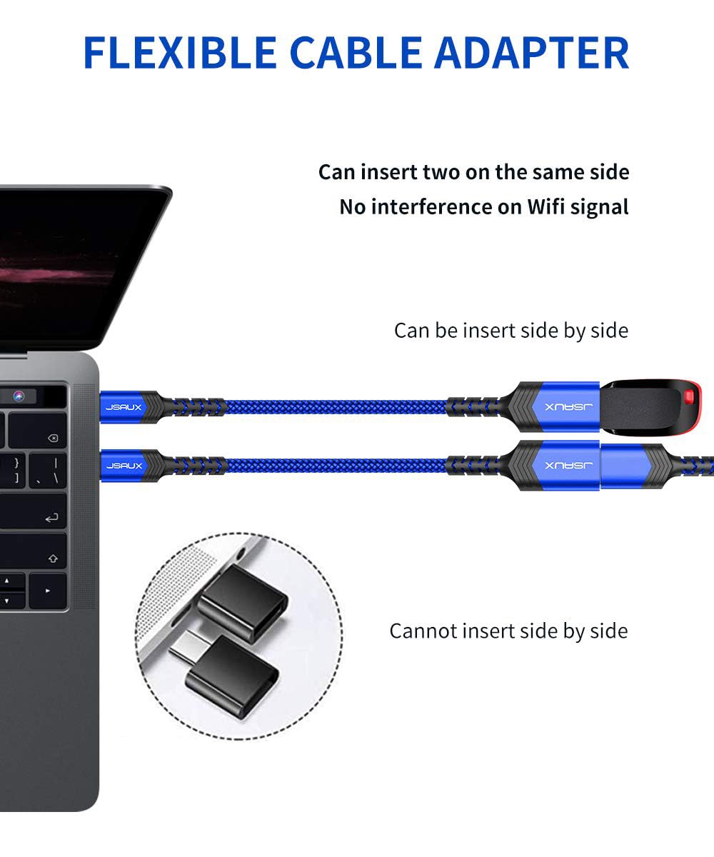 Jsaux Usb C To Usb Adapter [2 Pack], Type C 3.0 Otg Cable On The Go Type C Male To Usb A Female Adapter Compatible With Macbook,