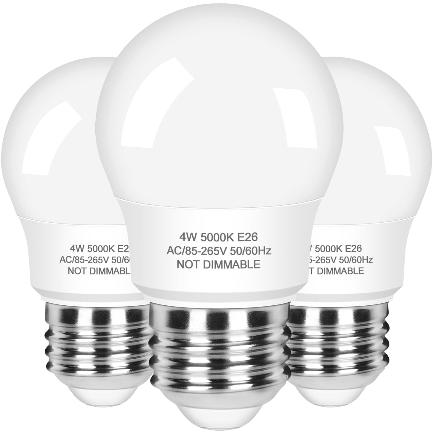 3-Pack A15 Refrigerator Light Bulb 40W Equivalent  120V Fridge Waterproof Led Bulbs 4W Daylight White 5000K  E26 Base Freezer Home Lighting  Non-Dimmable