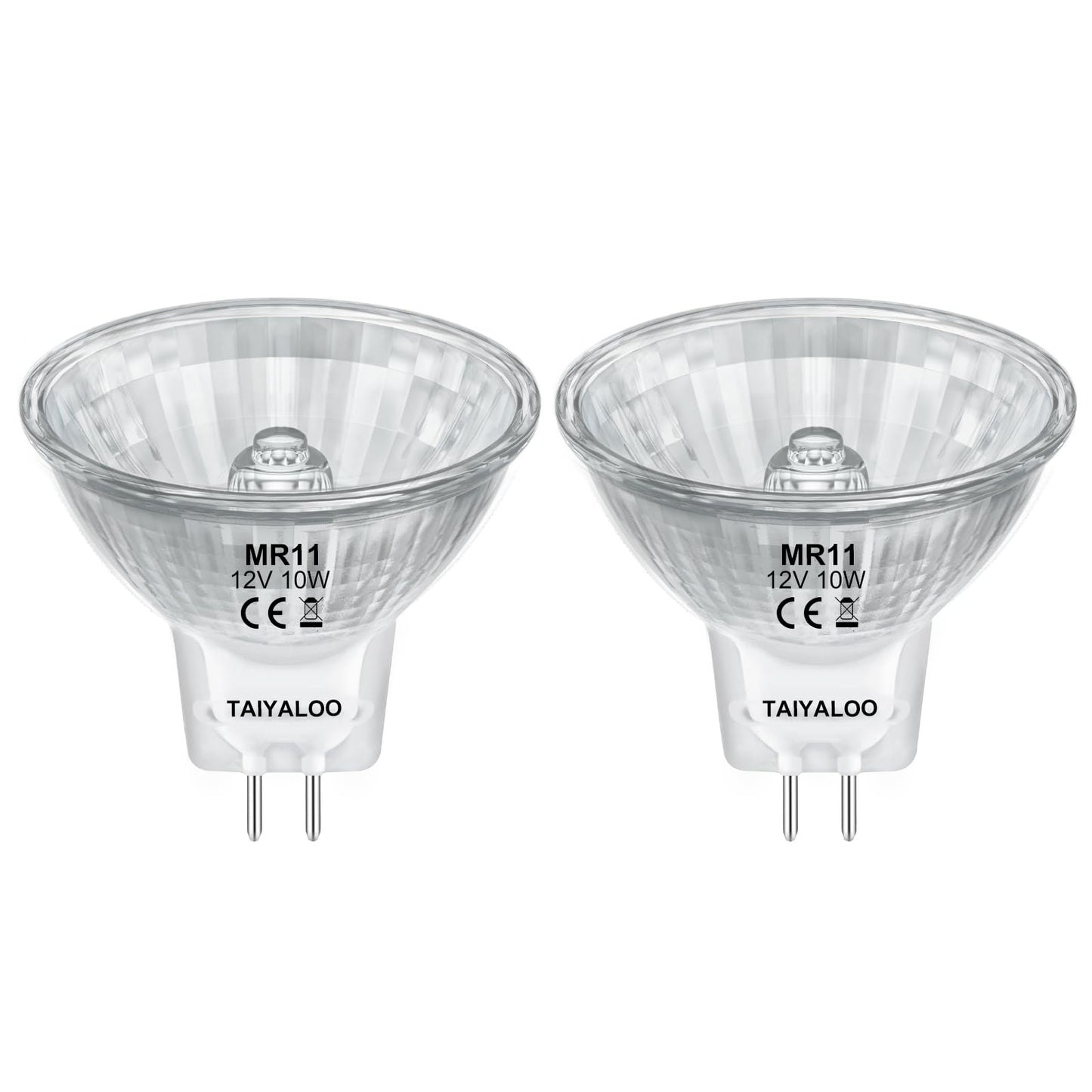 Mr11 12V 10W Halogen Light Bulbs 2 Pin Ftd Spotlight Bulb  Gu4 Bi-Pin Base  Precision Reflector Fiber Optic Light Bulbs For Landscape  Accent  Track Lighting  Dimmable  2700K Warm White  2 Pack