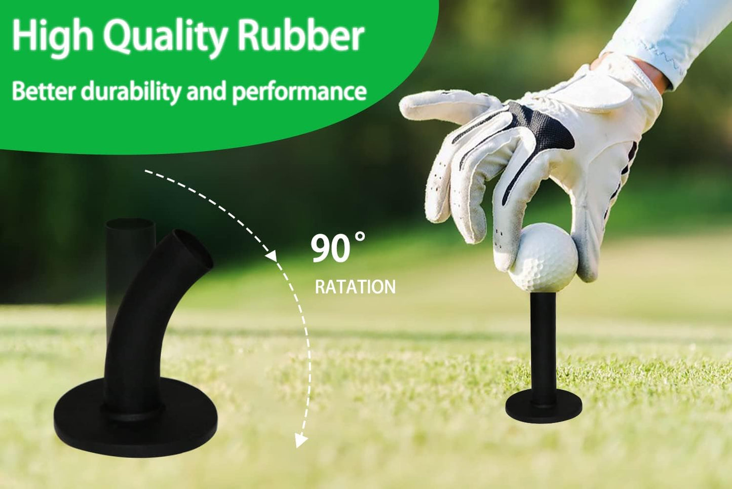 LeFeng Sports Golf Rubber Tees Holder Set, Mixed Size Durable and Hight Elastic Driving Range Tees, Colorful Golf Tees for Golf Practice Mat