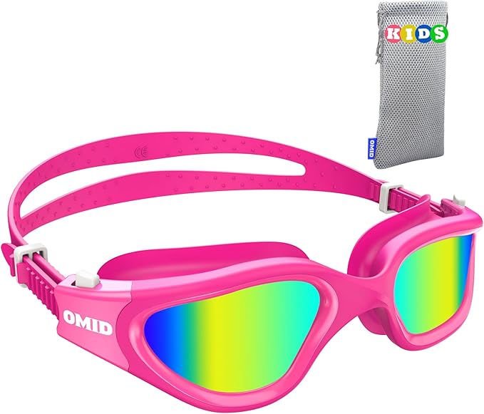 OMID Kids Swim Goggles, P2mini Polarized Swimming Goggles Comfortable for Age 6-14