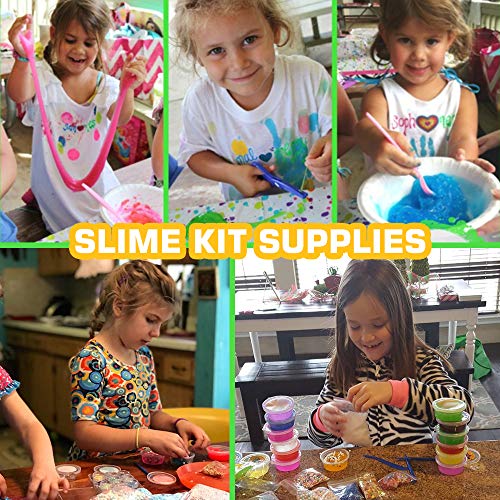 126 Pcs DIY Slime Making Kit for Girls Boys - Birthday Idea for Kids Age 5+. Ultimate Supplies Include 28 Crystal Slime, 2...